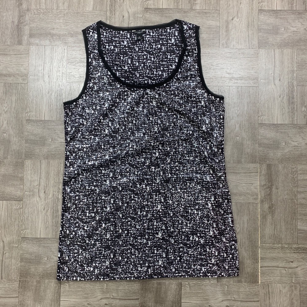 Ann Taylor black Sequines tank top